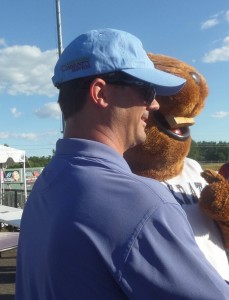 Winnipesaukee Muskrat Mascot with KC Christensen